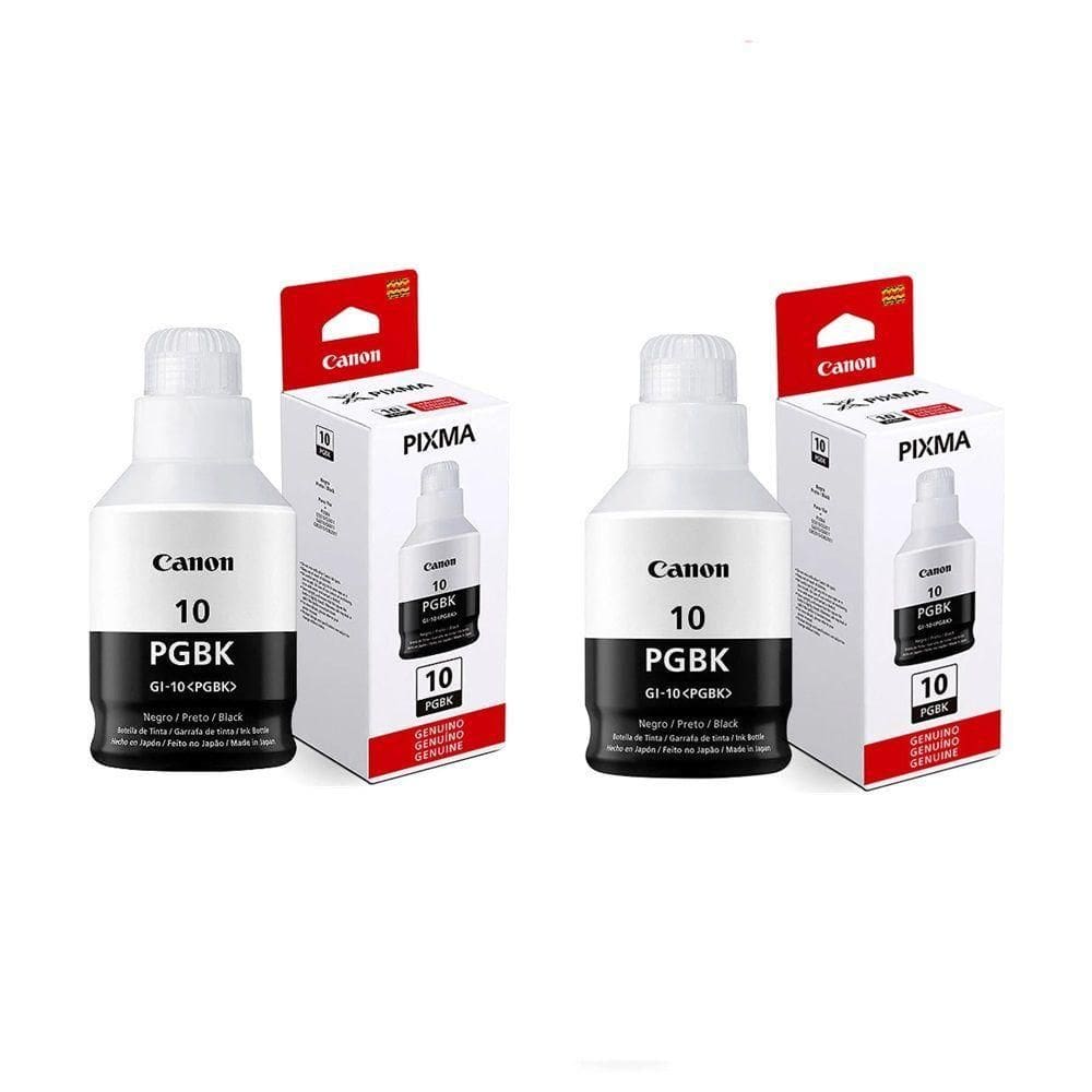 Kit Tintas Canon Gi-10 2un Preto Gi10 G10 autêntico G6010 G7010 Gm2010 Gm4010