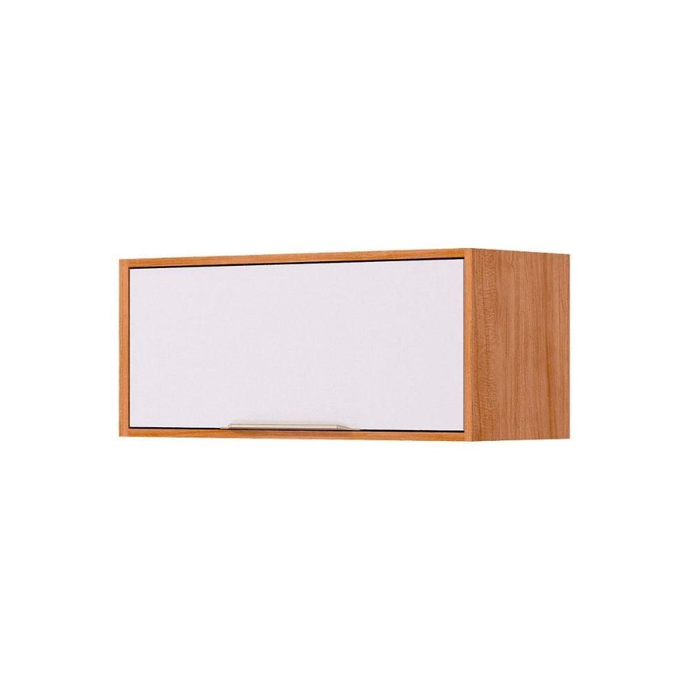 Armário Aéreo p/ Cozinha Esplendida Geladeira c/ 1 Portas Basculante 80cm Cinamomo/Branco - MGM