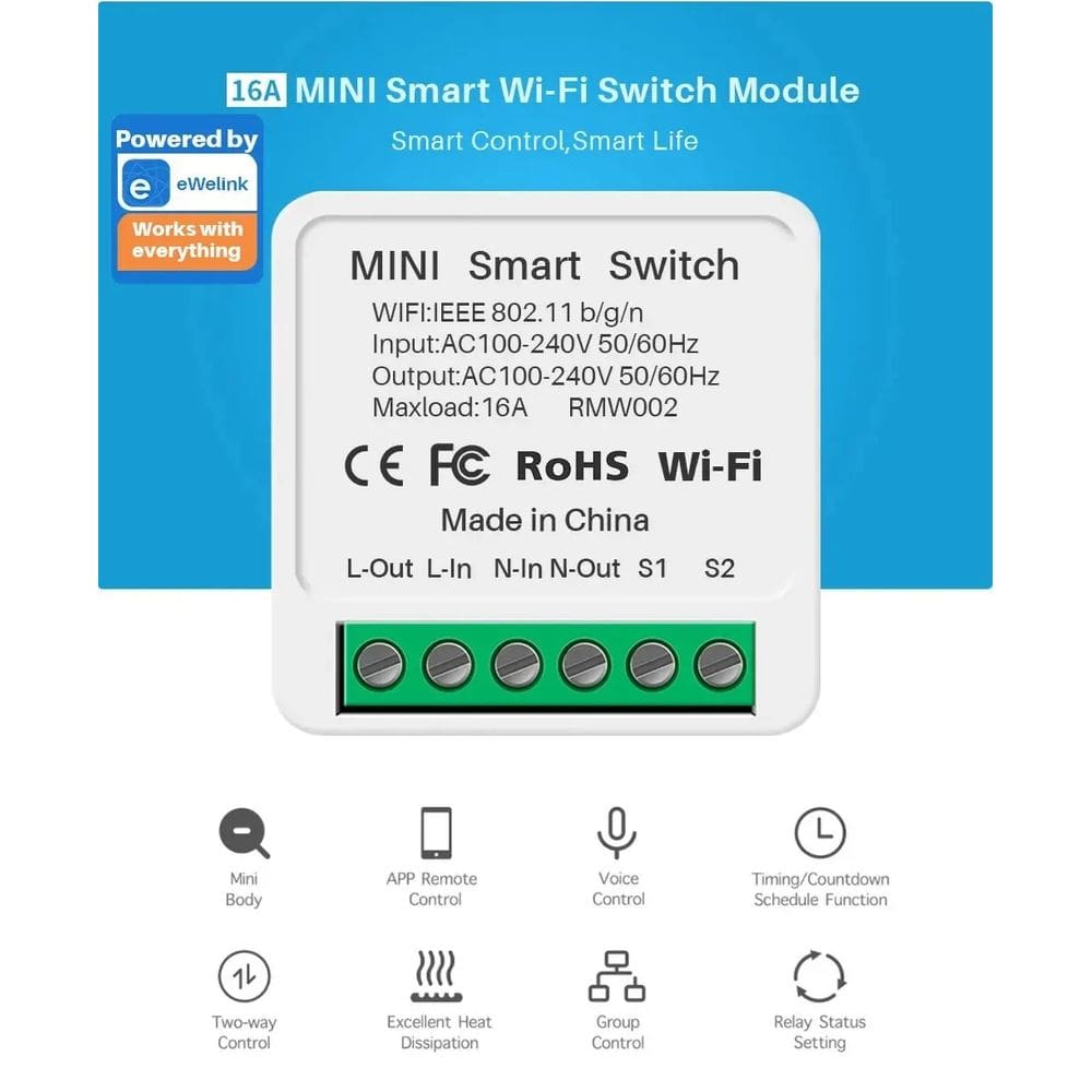 Interruptor Mini Smart Home -ewelink Plataforma Sonoff