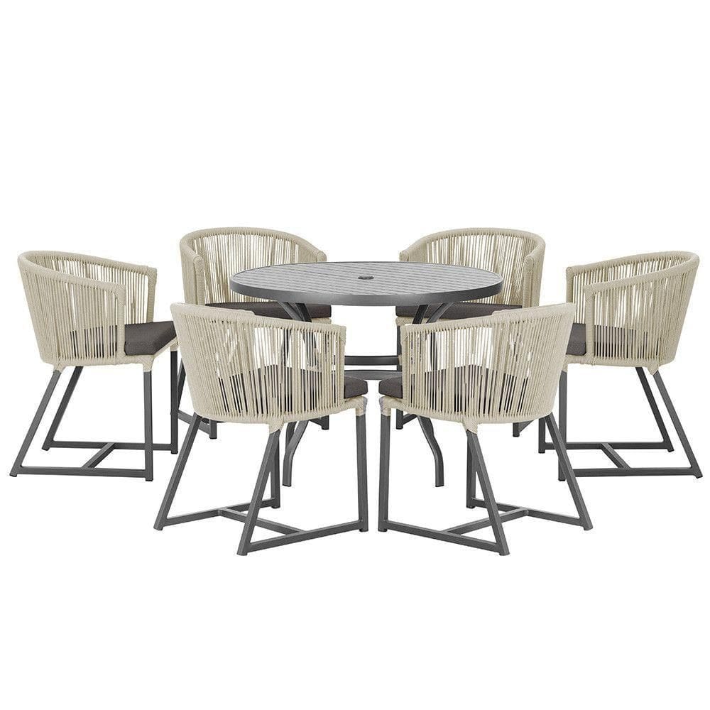 Mesa E 6 Cadeiras E Noronha Preto E11 Trama autêntico Rami