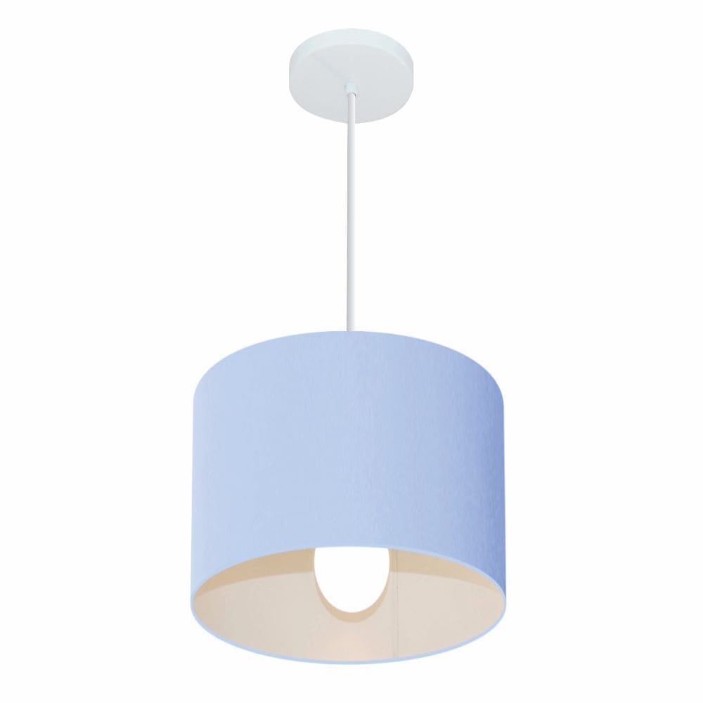 Lustre Pendente Cilíndrico Vivare Md-4054 Cúpula em Tecido 30x21cm - Bivolt