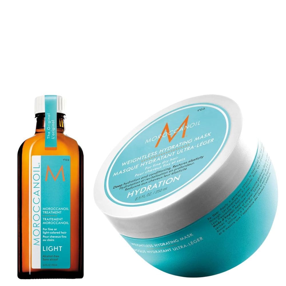 Kit Moroccanoil Óleo de Argan Tratamento LIGHT 100ml + Máscara de Hidratação suave 250ml
