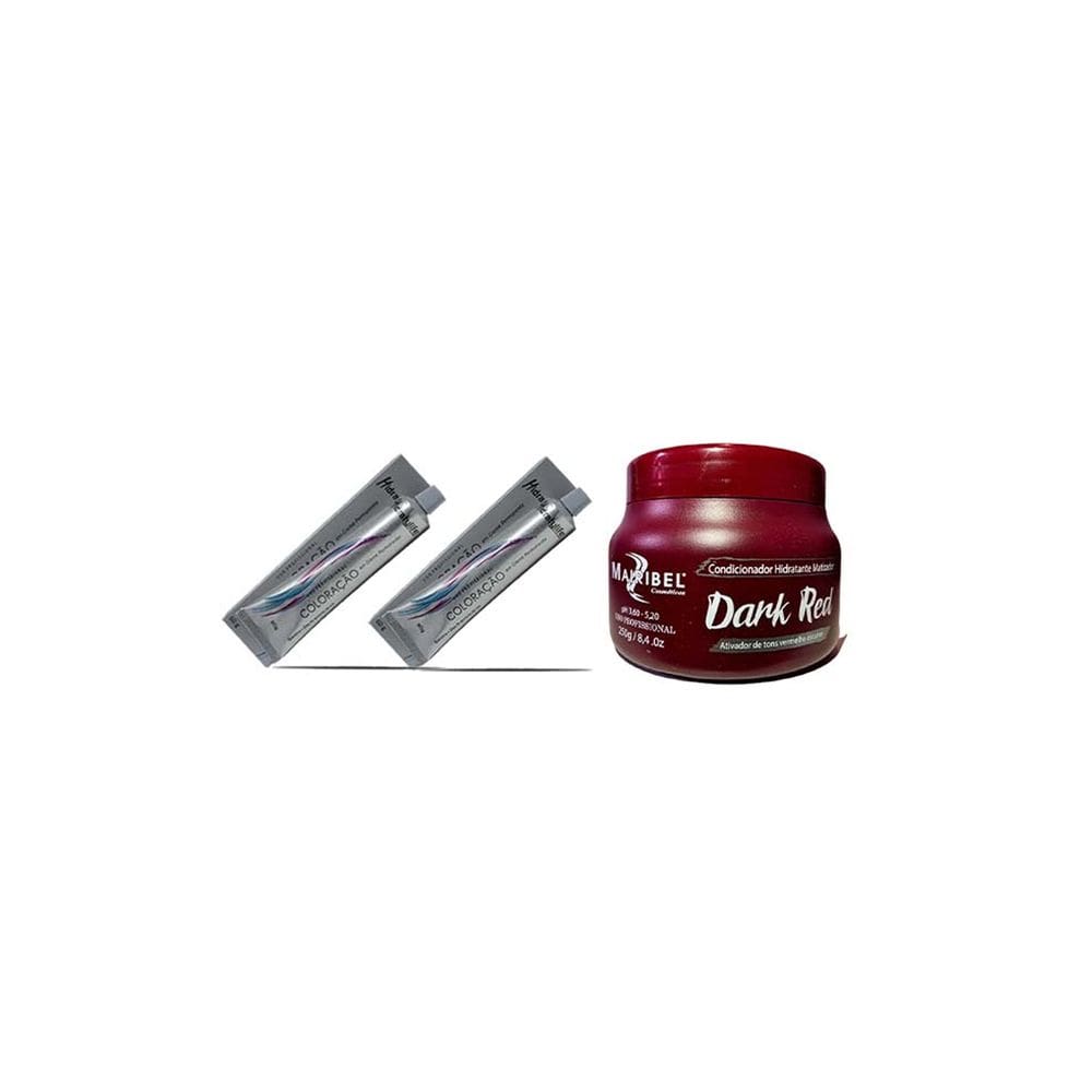 Kit Dark Red 01 Mascara e 02 Tinta Nº 66.66 Mairibel/Hidraty