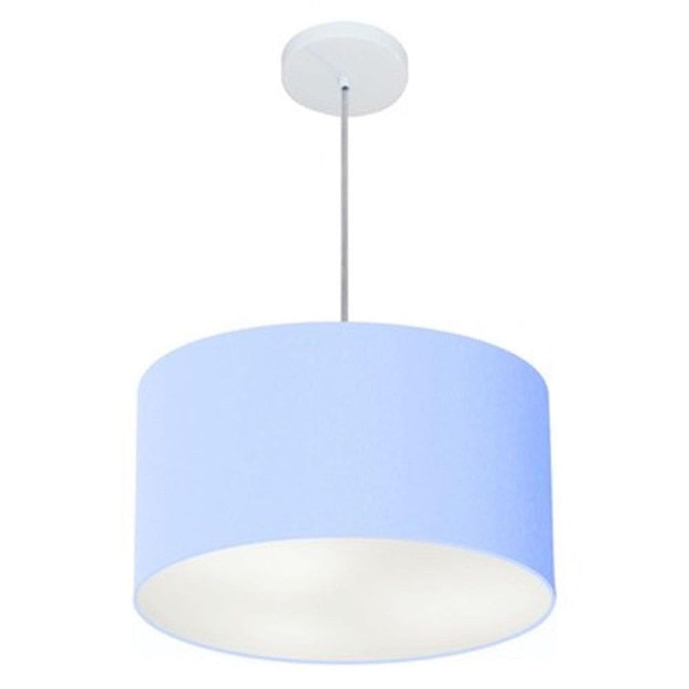 Lustre Pendente Cilíndrico Vivare Md-4099 Cúpula em Tecido 40x25cm - Bivolt