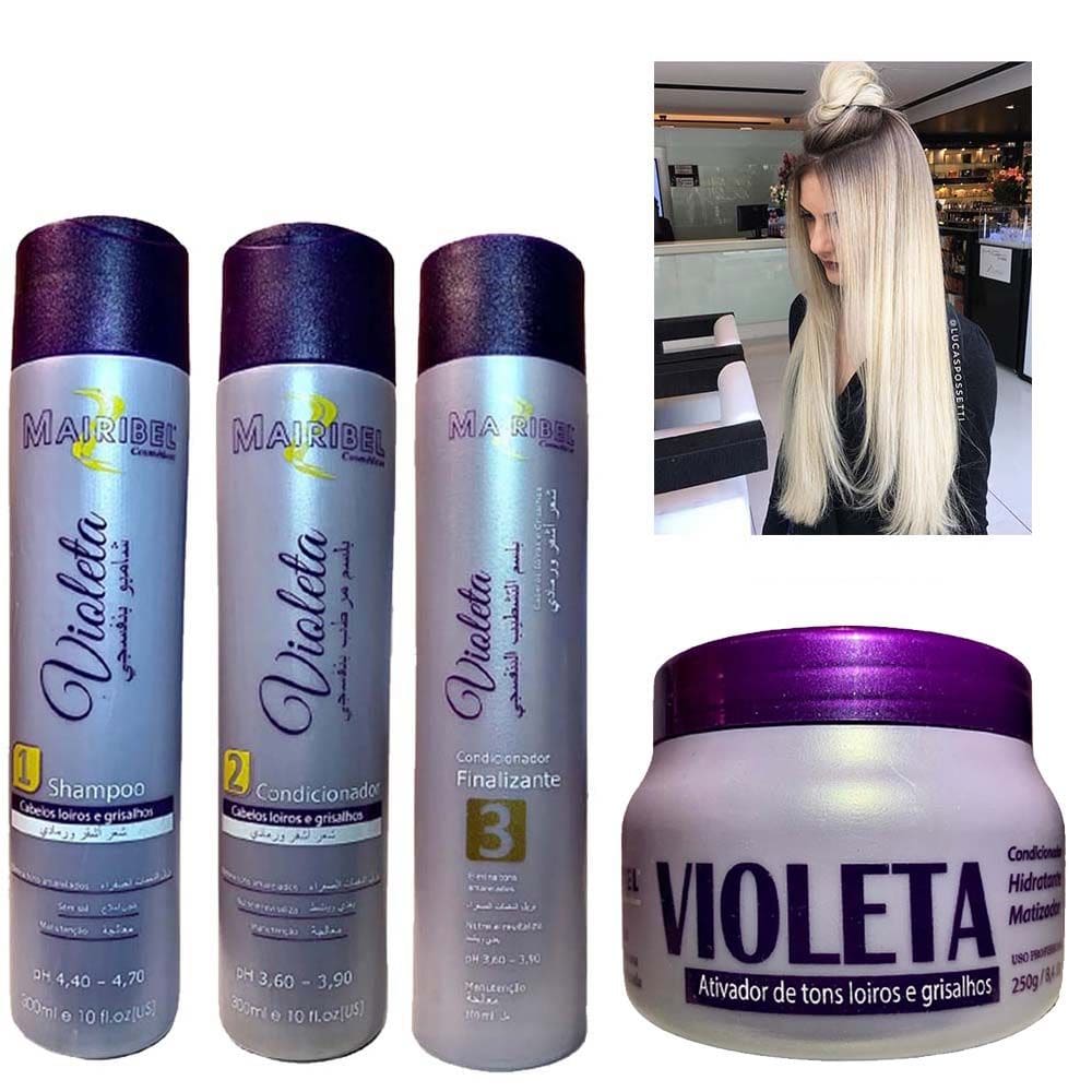 Kit Matizante Violeta Sham Cond. Finali e Masc Mairibel 250g