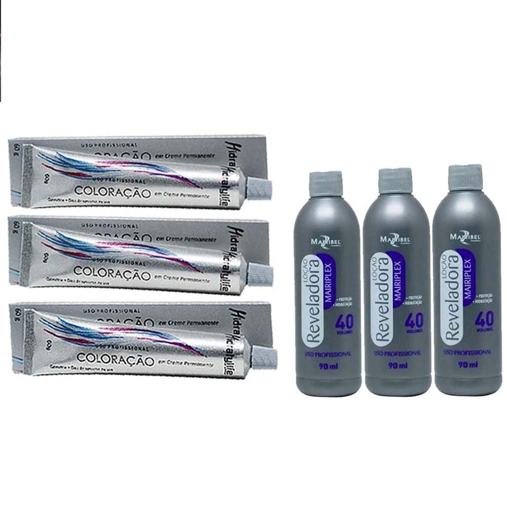 Kit 03 Tinta Vermelho 66.66 e 03 OX 40 90ml Mairibel