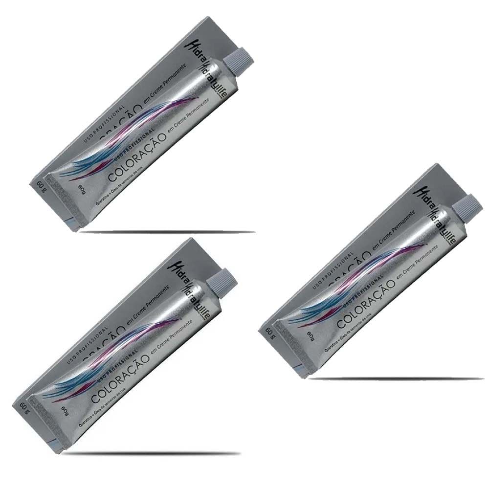 Kit 03 Tinta Louro Claro Cobre Nº 8.44 Mairibel/Hidraty 60g