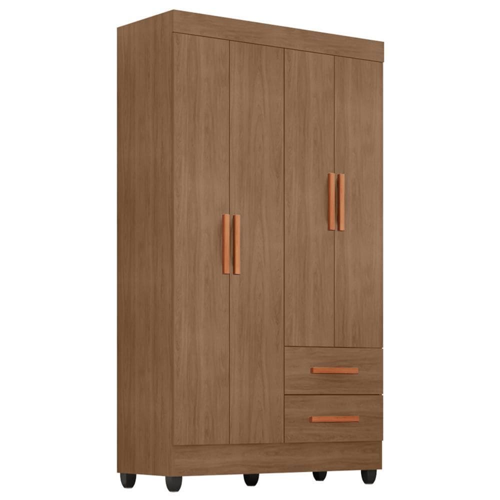 Guarda Roupa Solteiro Lite 4 Portas e 2 Gavetas - Móveis Leão