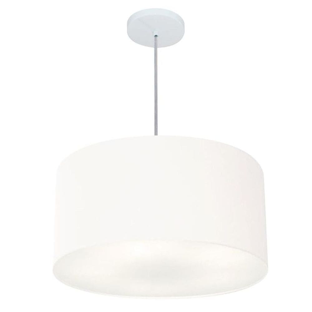 Lustre Pendente Cilíndrico Vivare Md-4242 Cúpula em Tecido 45x25cm - Bivolt
