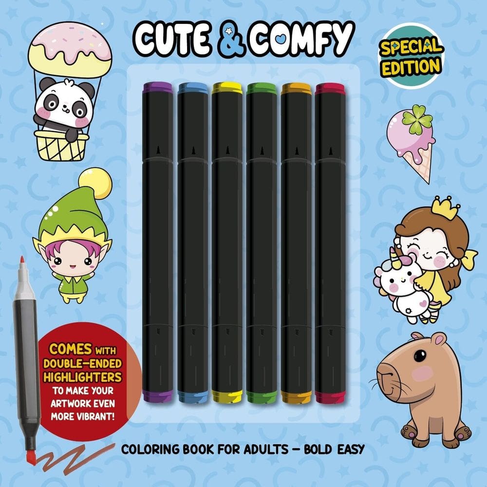 Cute & Comfy Coloring Book for Adults - Special Edition - Livro de Colorir Adulto