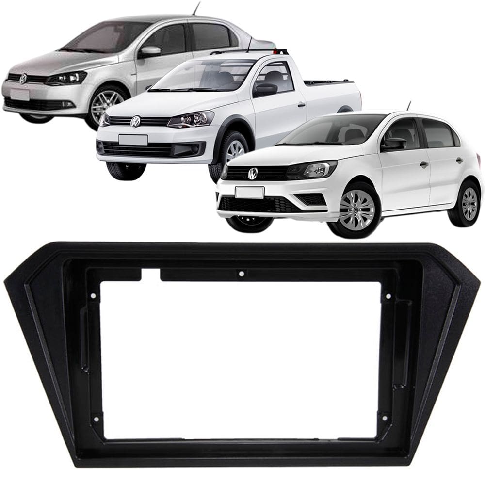 Moldura 9 Polegadas Gol Voyage Saveiro G7 G8 2016 à 2024 Preta Painel Central Multimidia Epx9vw010