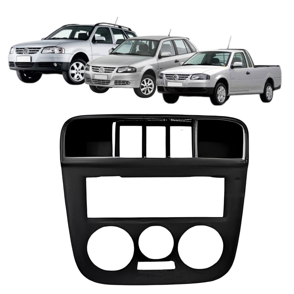 Moldura 1 Din Gol G4 Parati Saveiro 2006 à 2009 3 Botões Preta Painel Rádio Som Expex Epx Vw-536
