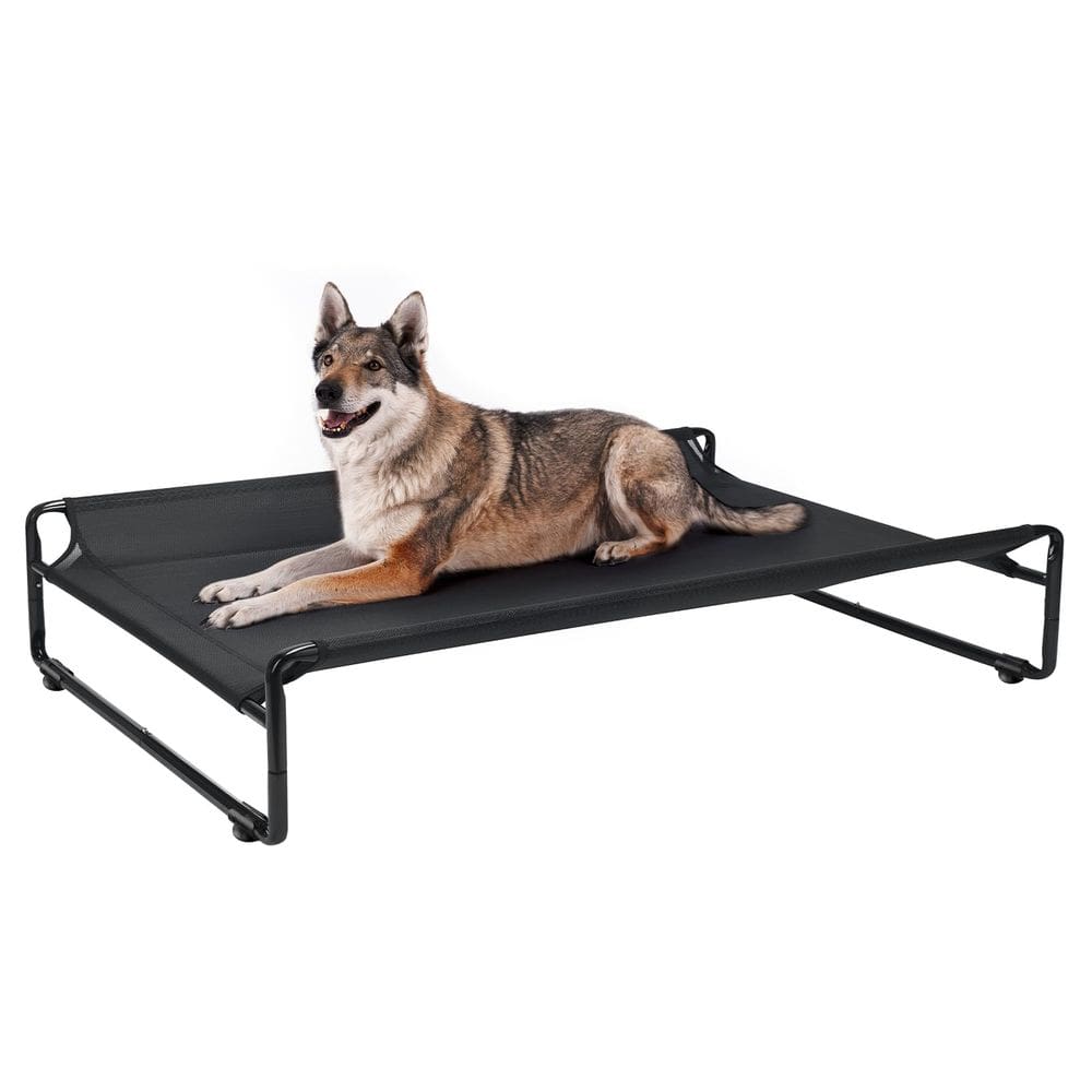 Cama elevada para cães ao ar livre Veehoo autêntico X-Large preta