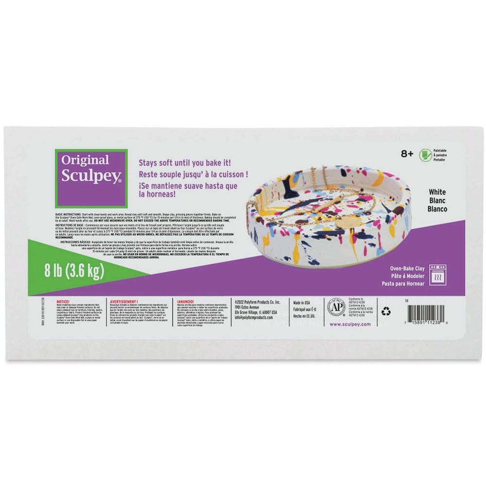 Argila de polímero Sculpey Fun Express autêntico Branca 3,63 kg