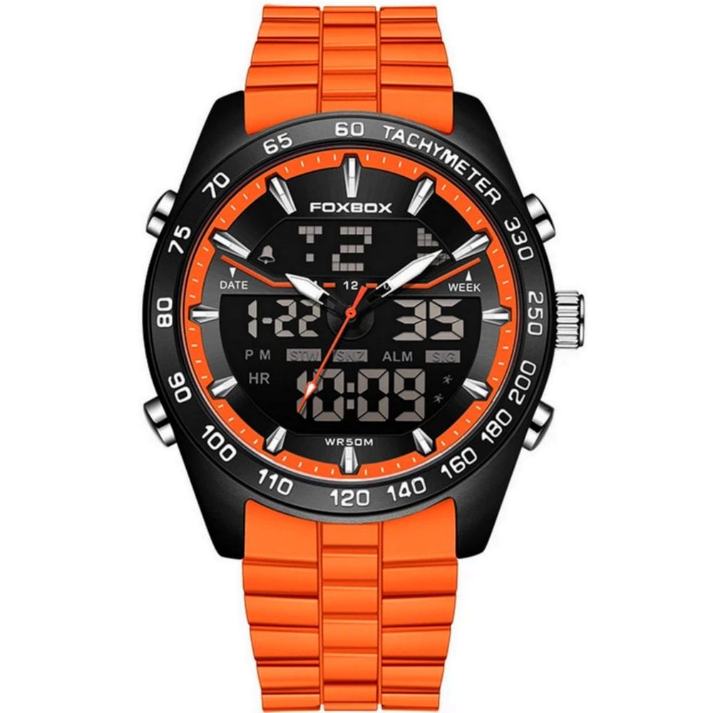 relógio masculino esportivo digital duplo display à prova d`água