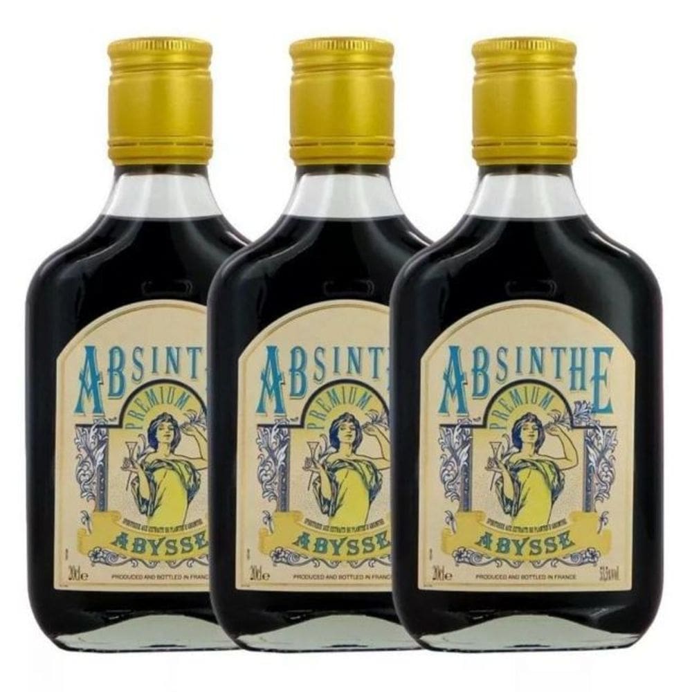 Kit 3 Absinto autêntico Negro 53.5% Abysse 200ml