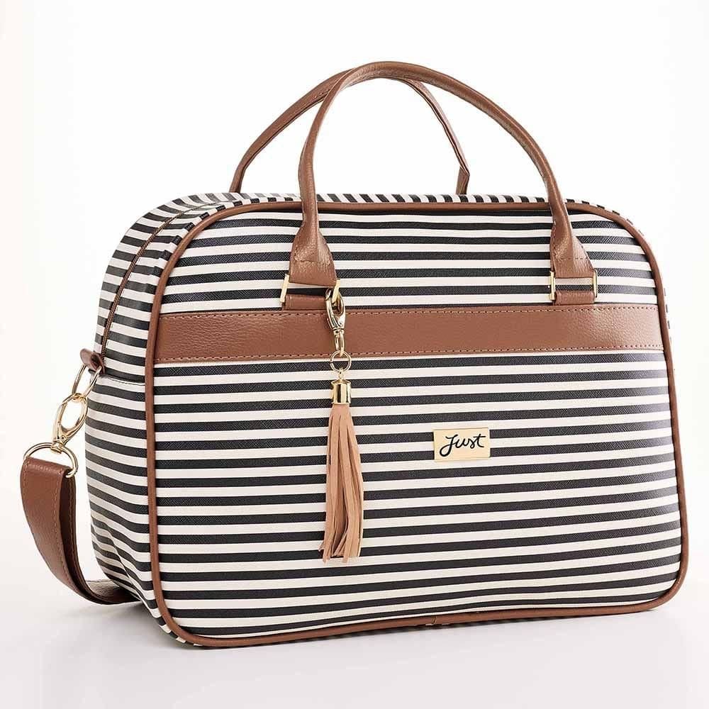 Bolsa de Maternidade Just Baby Liverpool Branco e Preto