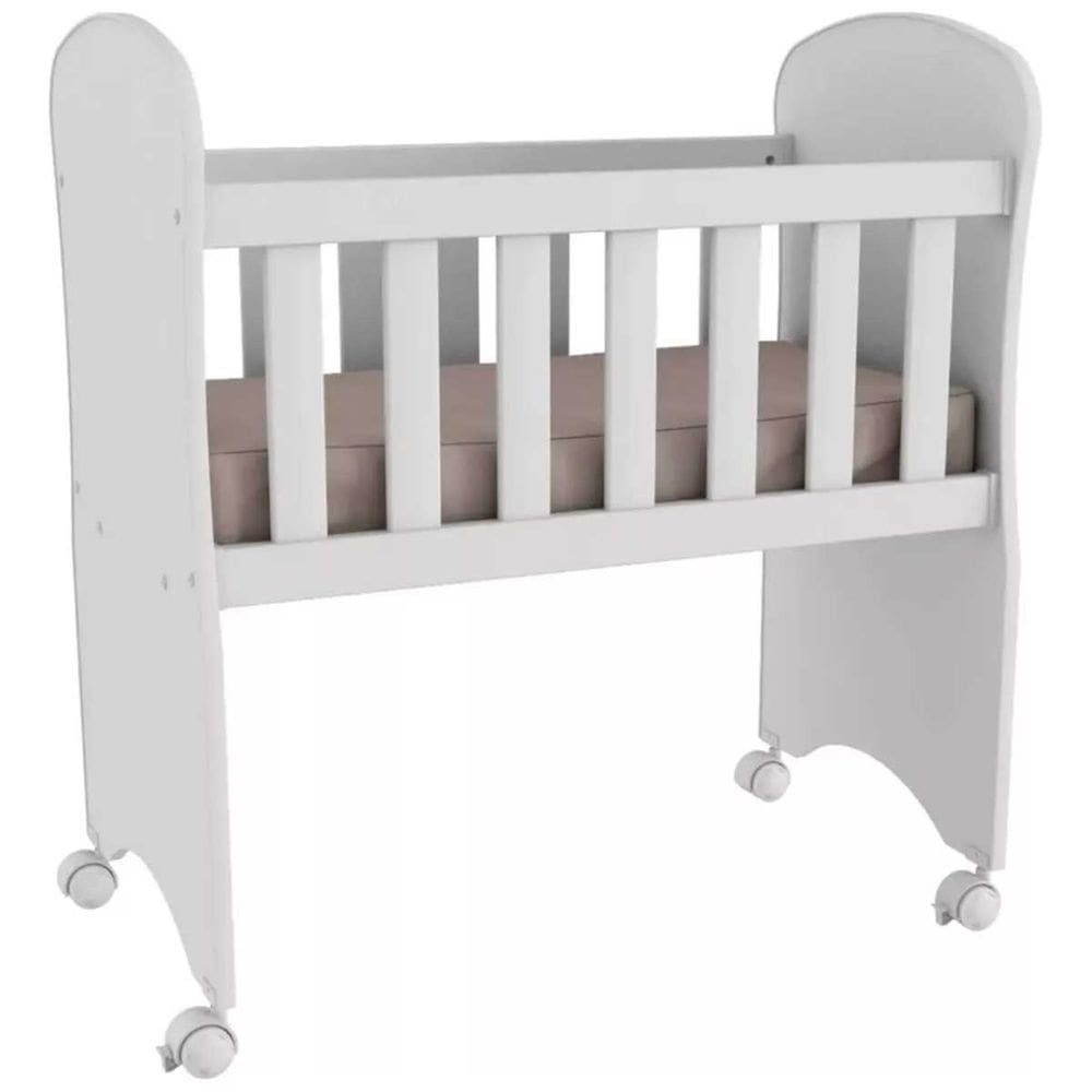 Mini Berço Com Colchão Tigus Quarto Bebê MDF Bebê E Cia
