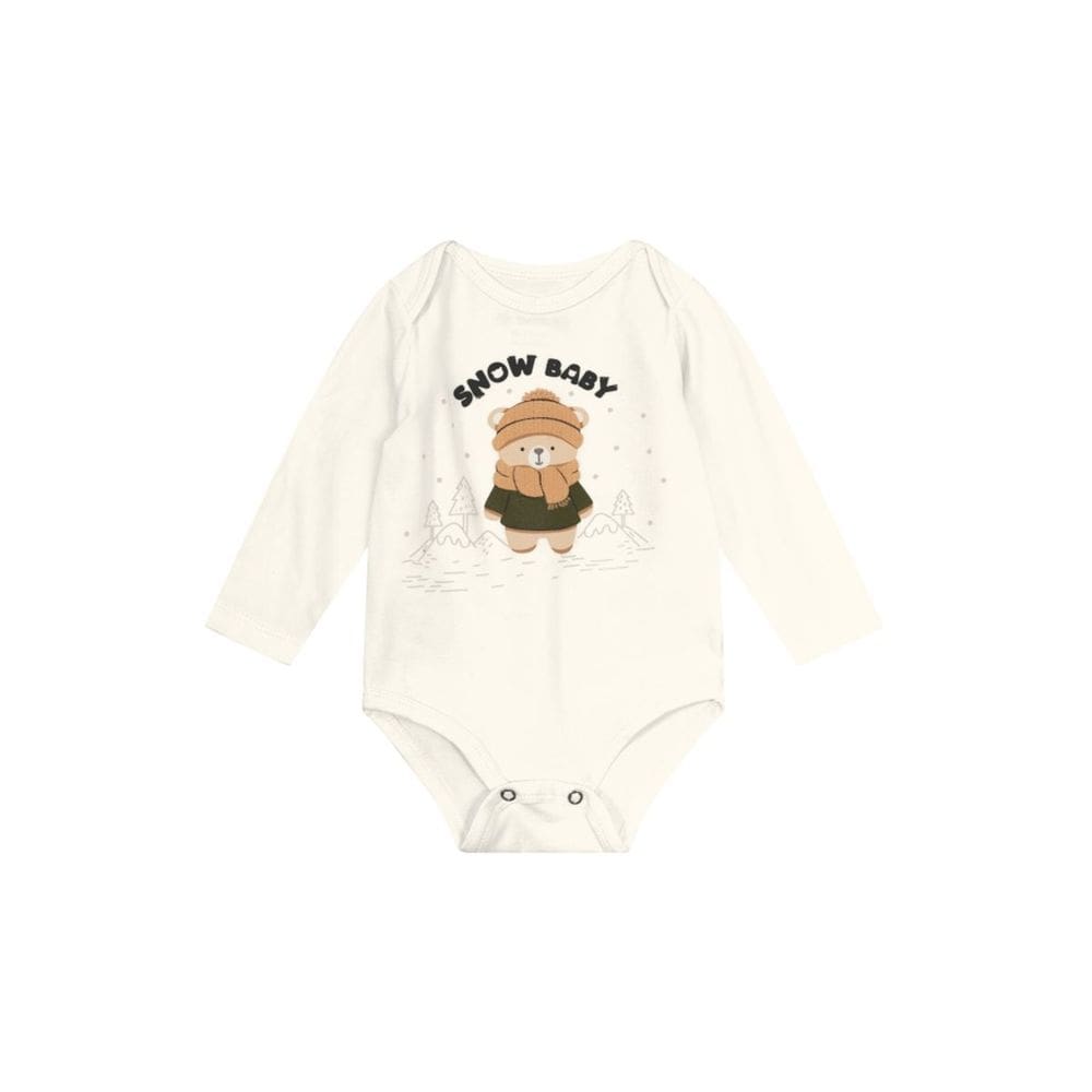 Body Bebê Menino De Ursinho Natural Brandili