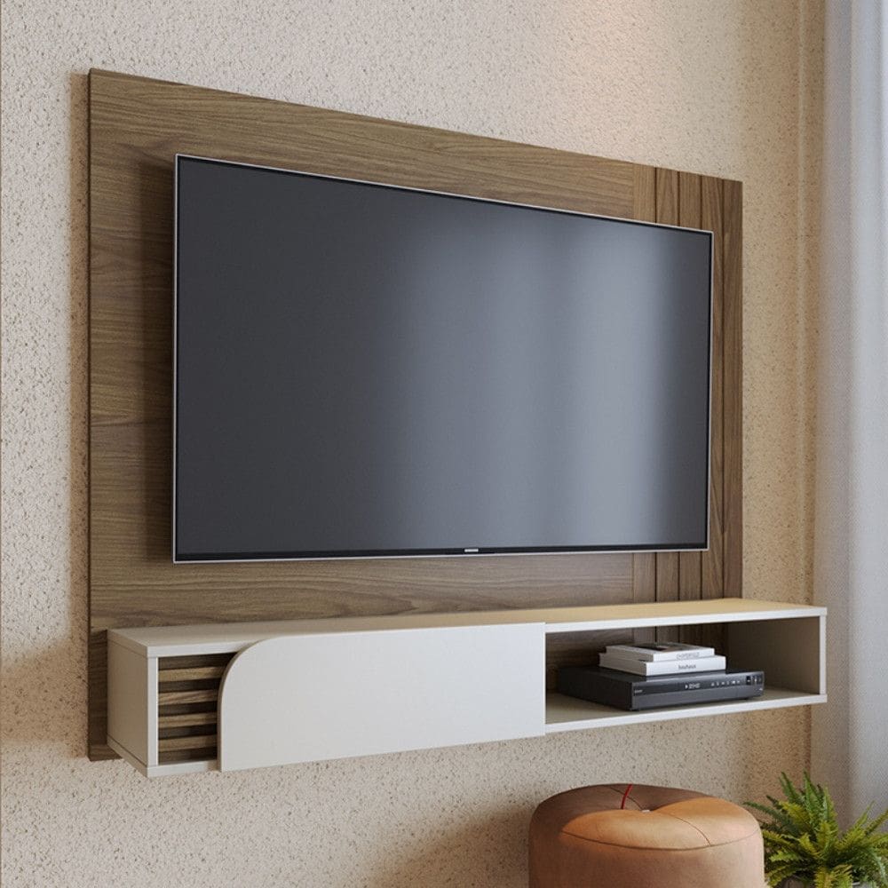 Painel Ripado para TV até 55 Polegadas 1 Porta Jurerê 16 Colibri