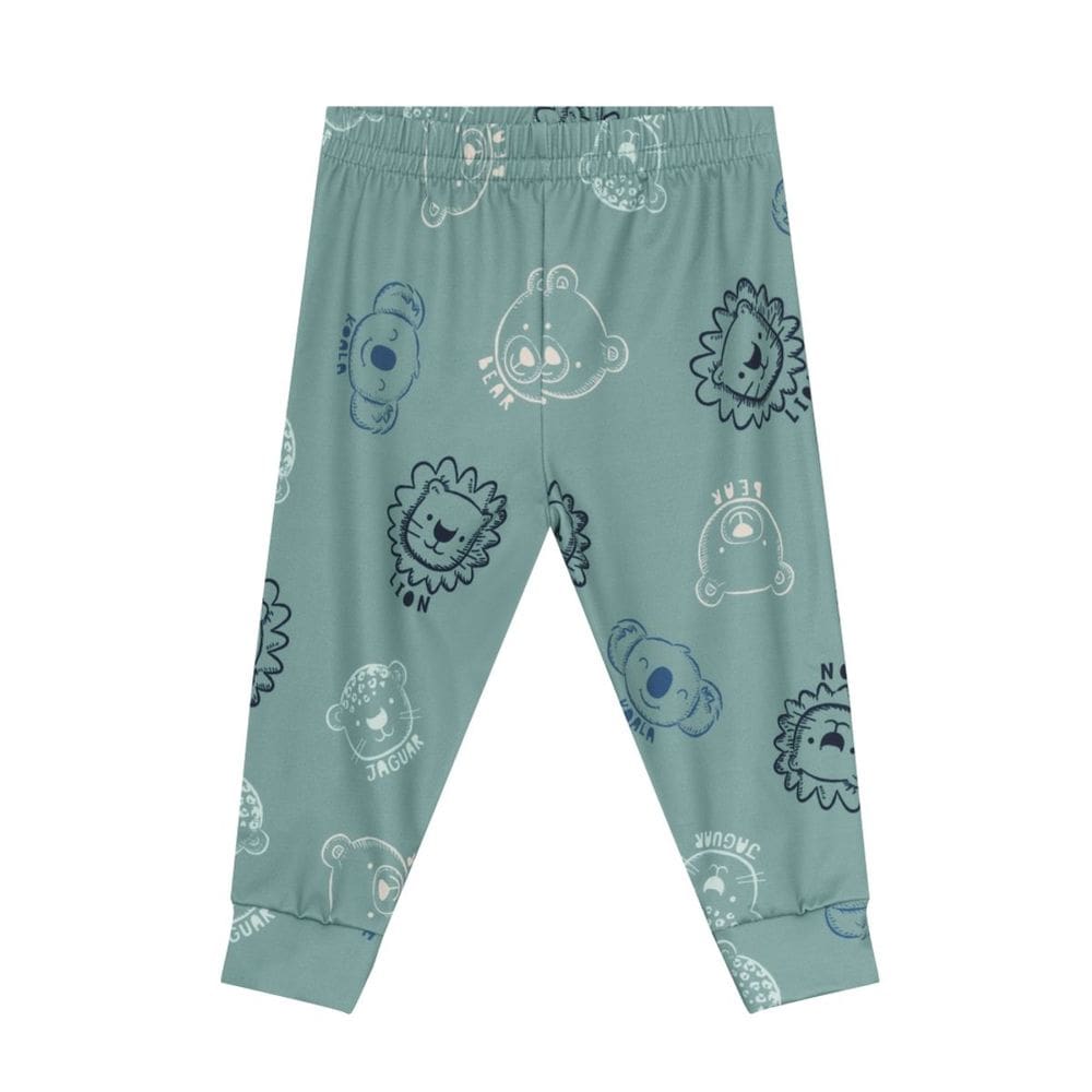Calça Jogger Bebê De Bichinhos Térmica Verde