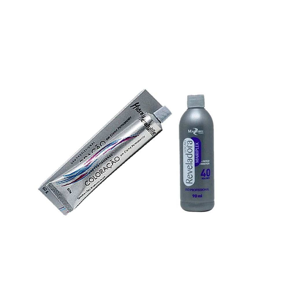 Kit Tinta Azul 01 Coloração e 01 OX 40 90ml Mairibel