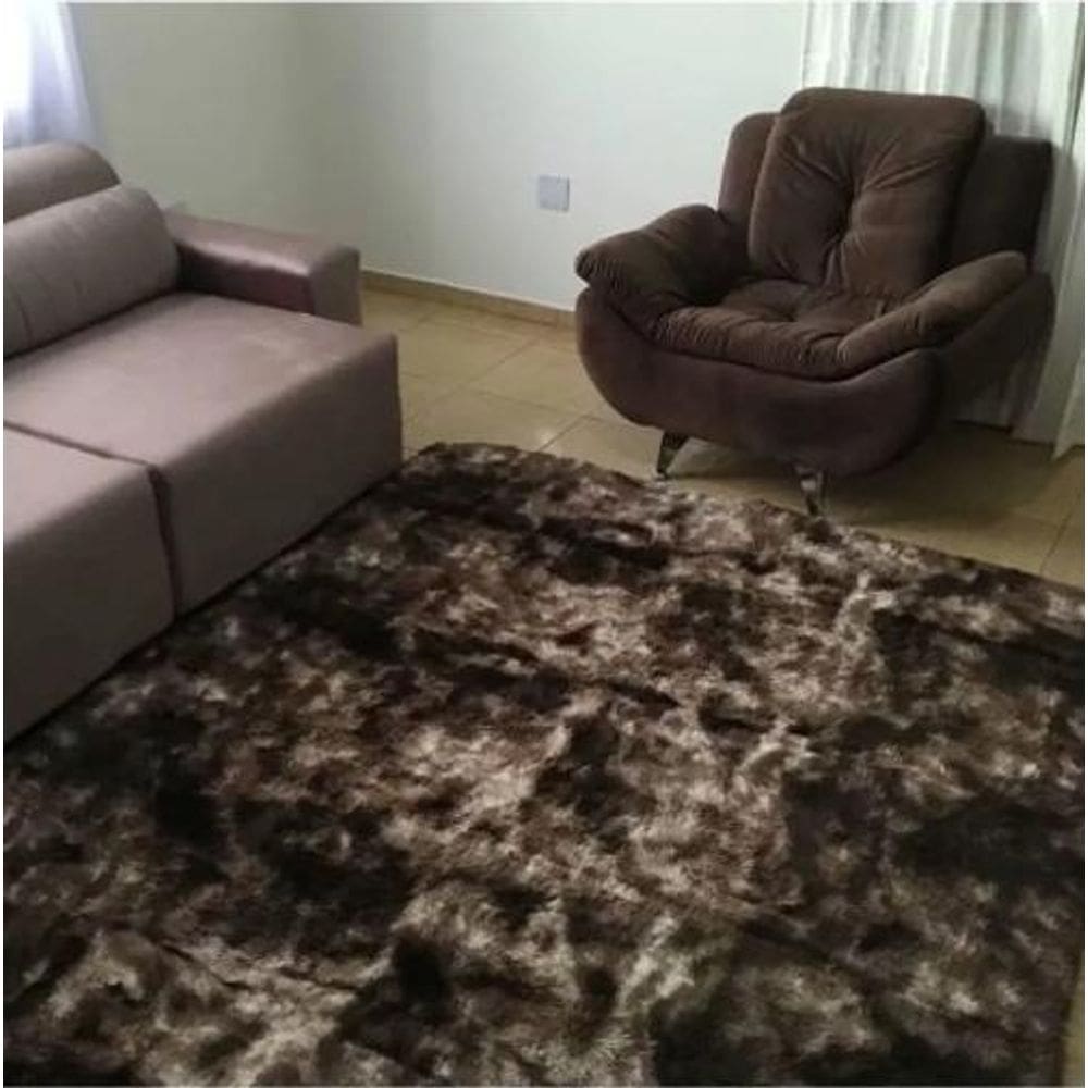 Passadeira Tapete Macio Felpudo Marrom Escuro Mesclado 1,50X