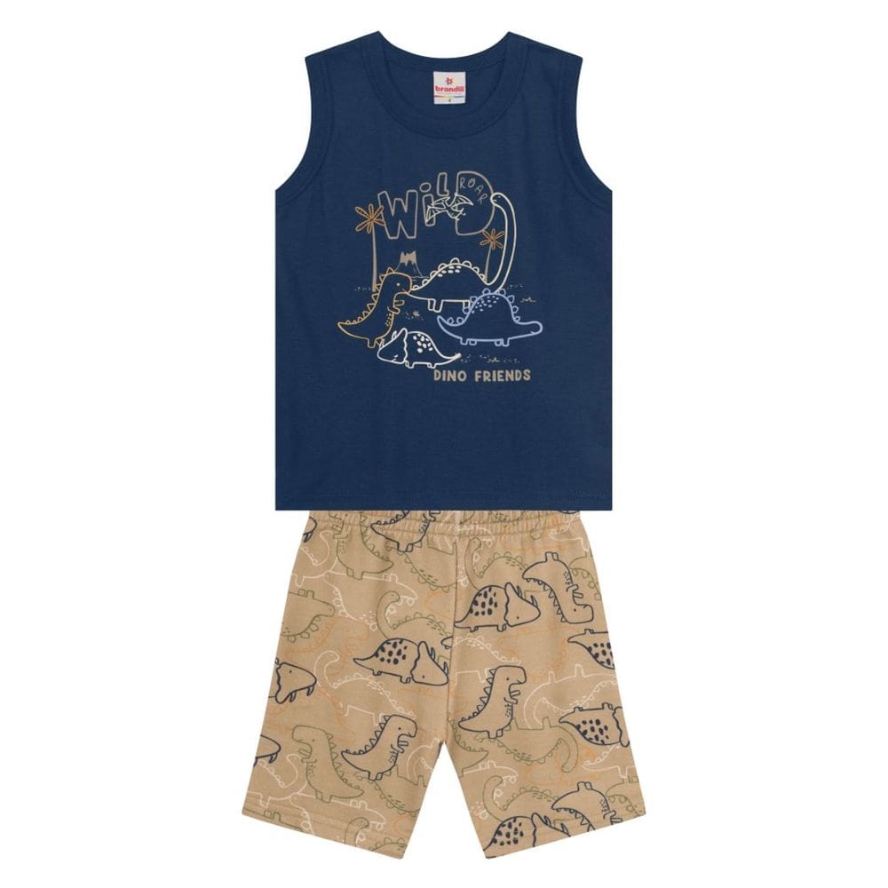 Conjunto Infantil Menino De Dinossauros Em Puff Brandili