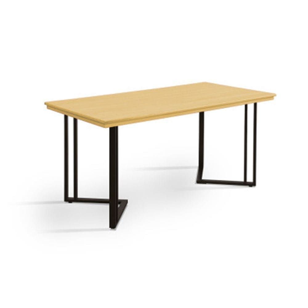 Mesa de Jantar Industrial Michigan 1,60 Tampo em Madeira Maciça Imbuia Pés em Aço Preto