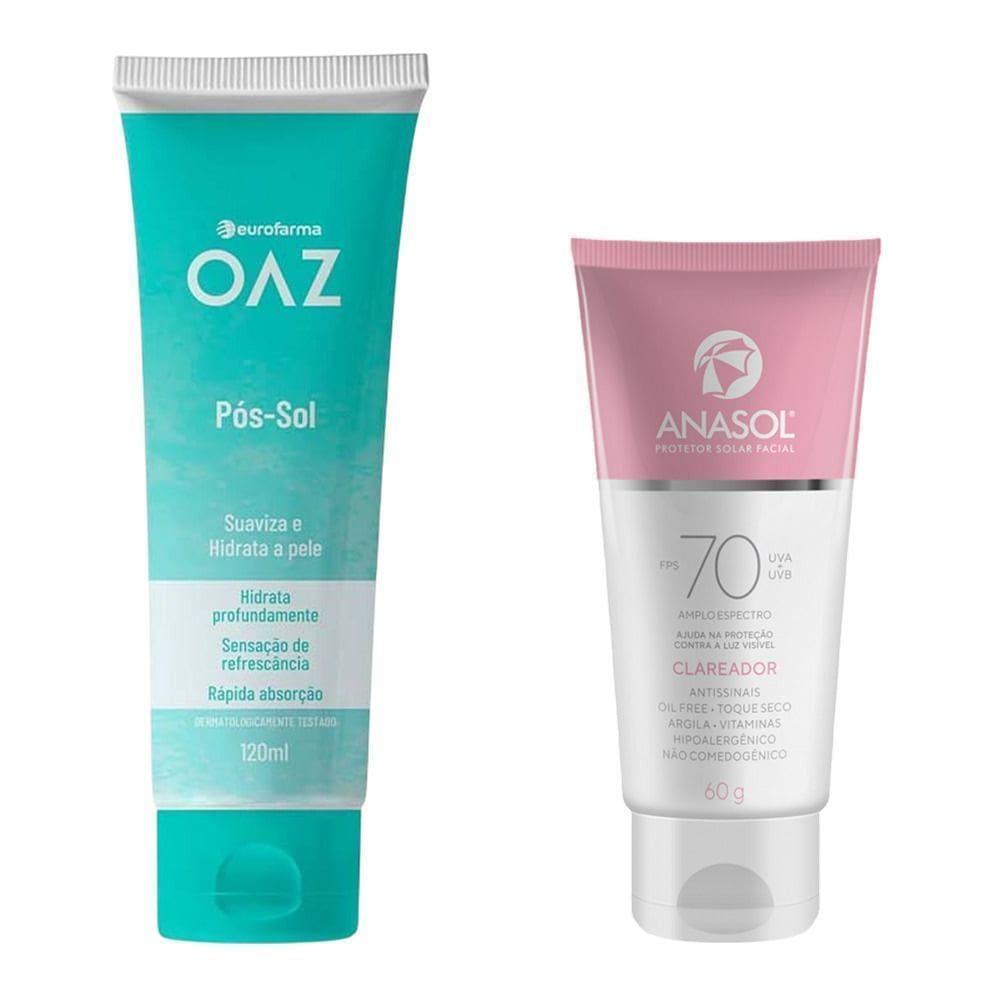 KIT Protetor Solar Anasol Clareador+ Pós-Sol Eurofarma 120ml