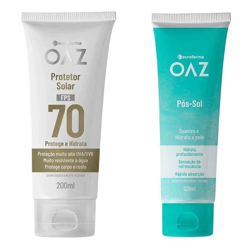 KIT Protetor Solar + Pós-Sol Gel OAZ Eurofarma 120ml