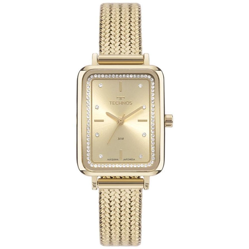 Relógio Technos Feminino Dourado Gl32Ai/1D, Pulseira Aço Ino