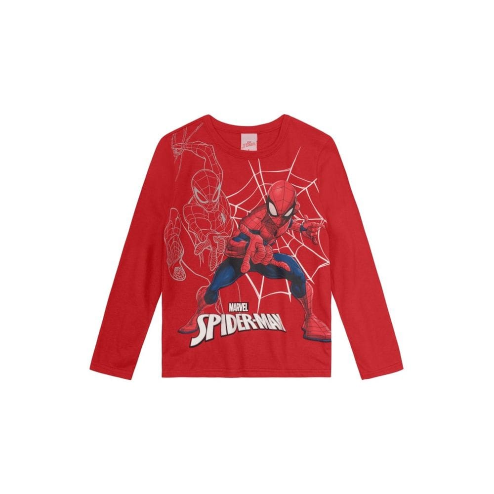 Camiseta Infantil Do Spider Man Vermelho Brandili