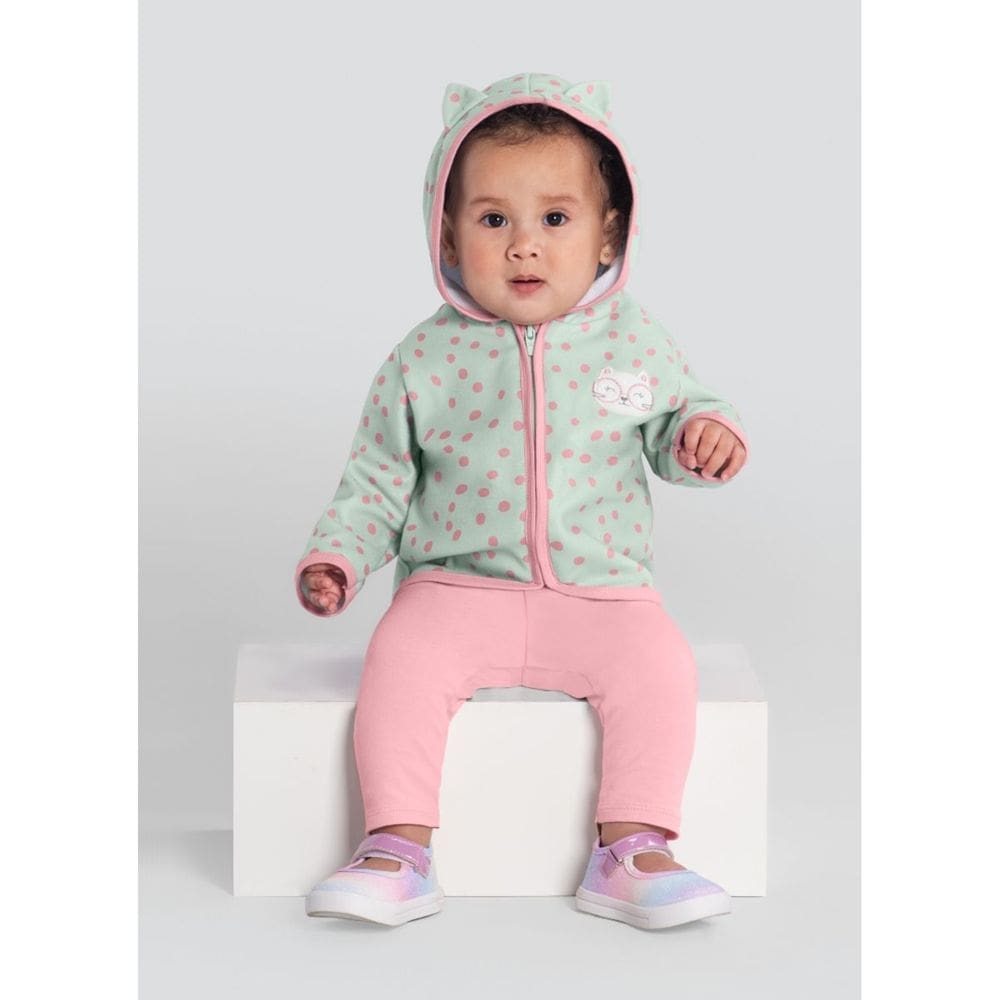 Conjunto Bebê Menina De Gatinho Brandili Baby