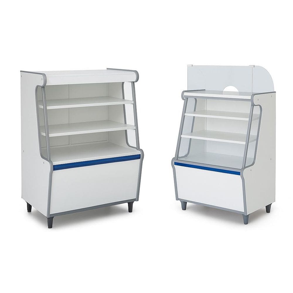 Balcão Vitrine Seco Art 70 Caixa 70 Branco Kit2pç Fx Azul