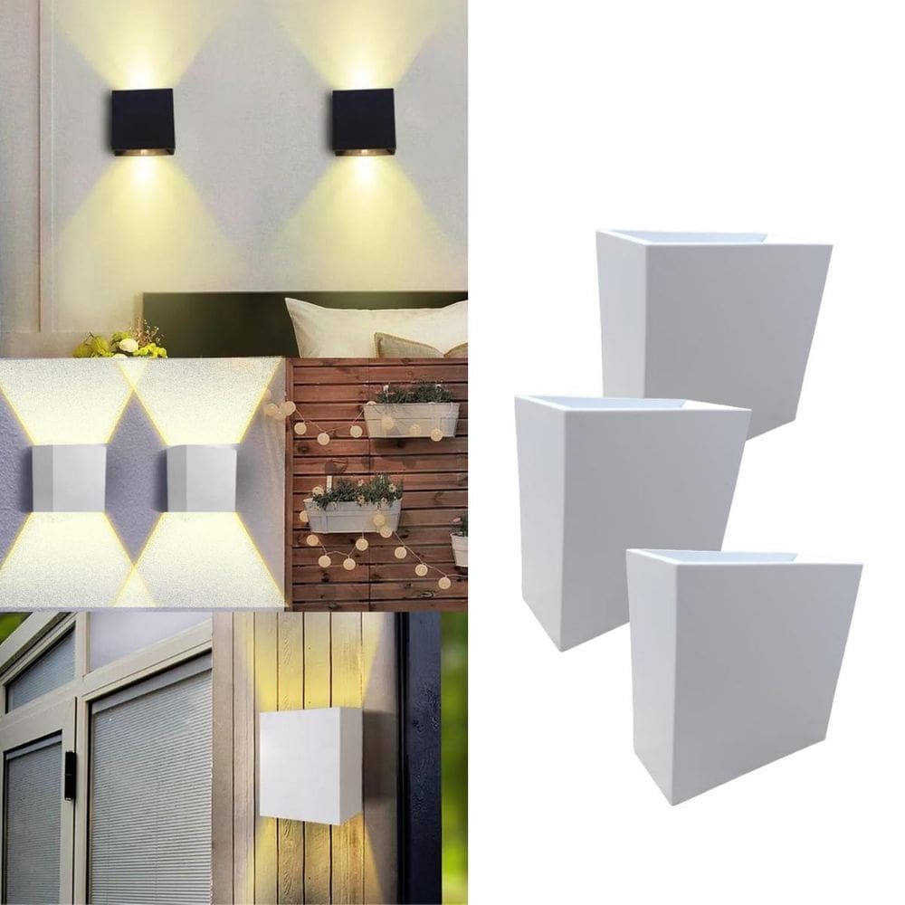 Kit 3 Luminárias Balizador Arandela Smd Led 6W Branco Quent
