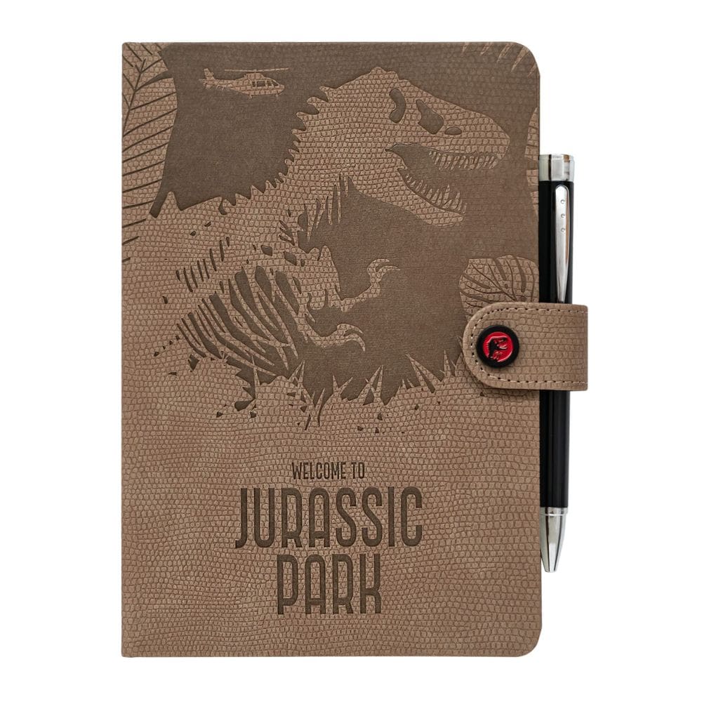 Caderno Journal Jurassic Park, capa dura oficial A5 com caneta