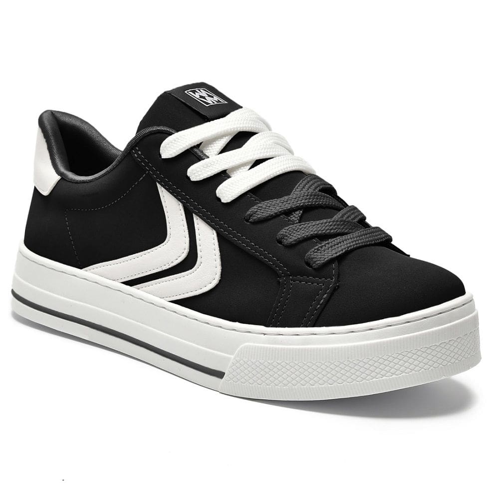 Tênis Casual Via Marte 027-025-02 Feminino - Preto/Branco