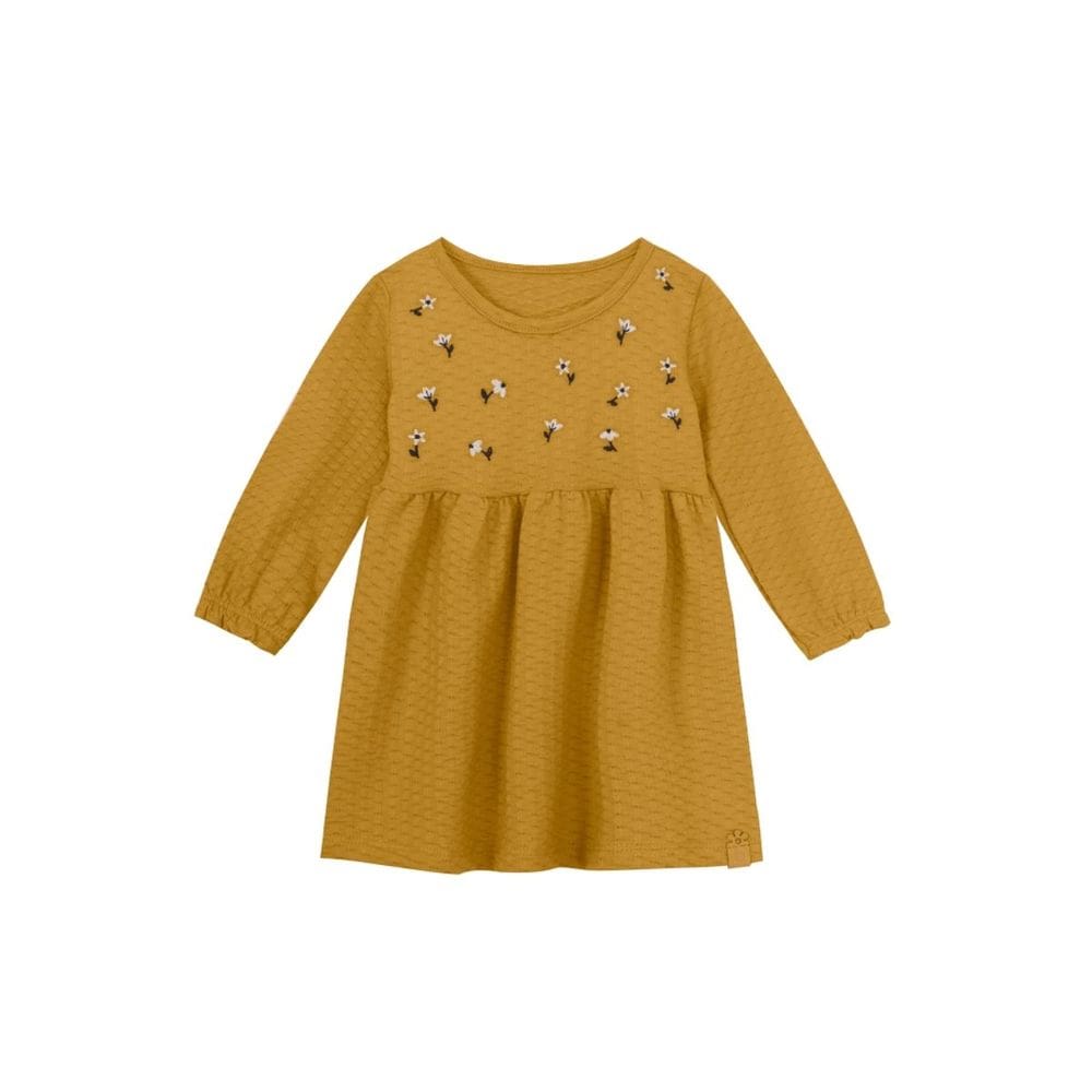 Vestido Bebê Menina Floral Amarelo Brandili