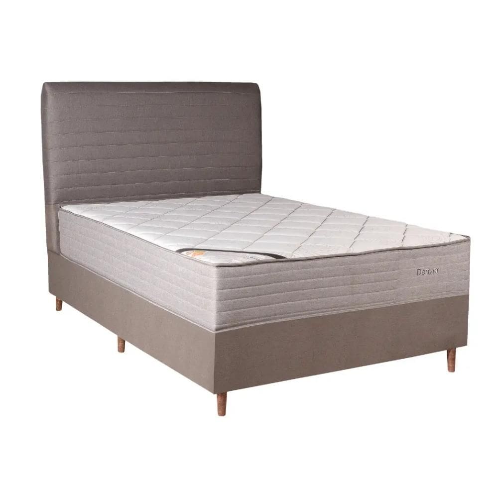Cama Box Casal e Cabeceira + Colchão Molas Ensacadas Pillow Top Denver