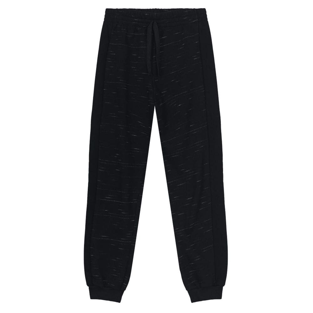 Calça Jogger Infantil Menino Em Moletom Preto Brandili