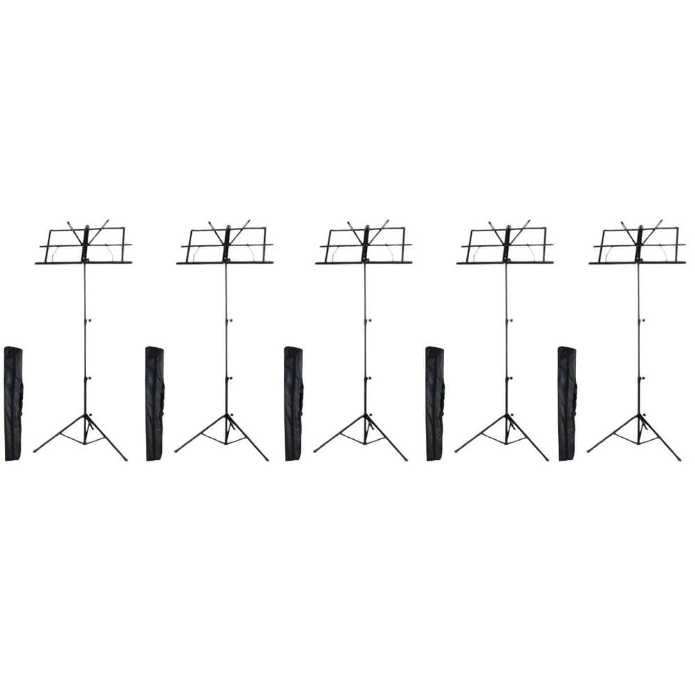 Kit 5 Estante De Partitura Desmontável Preta Com Bag Smart