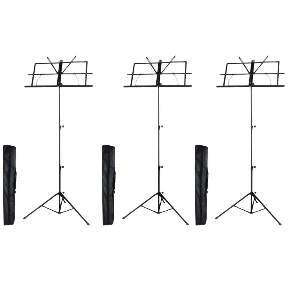 Kit 3 Estante De Partitura Desmontável Preta Com Bag Smart