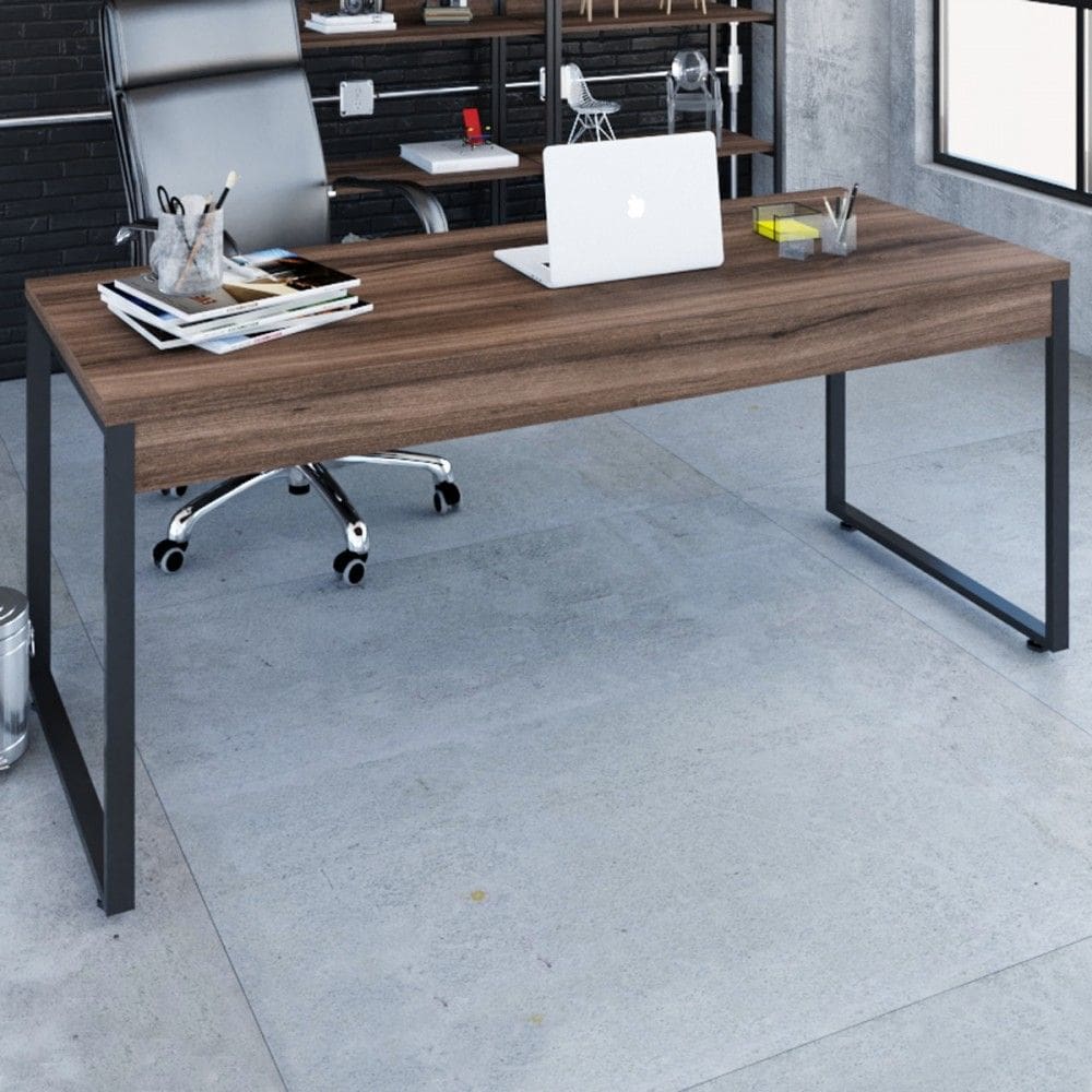 Mesa Escrivaninha Kuadra Nogal/Preto 16331 - Compace