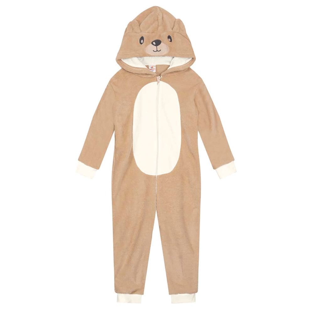 Macacão pijama infantil de ursinho Brandili Natural
