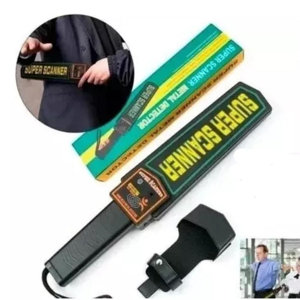 Detector Manual Portátil Preto Alta Sensibilidade Metais