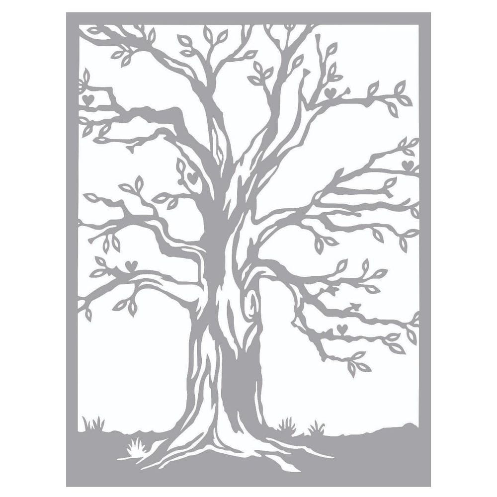 Quadro Decorativo Cinza Mdf Árvore Na Floresta 40X20Cm