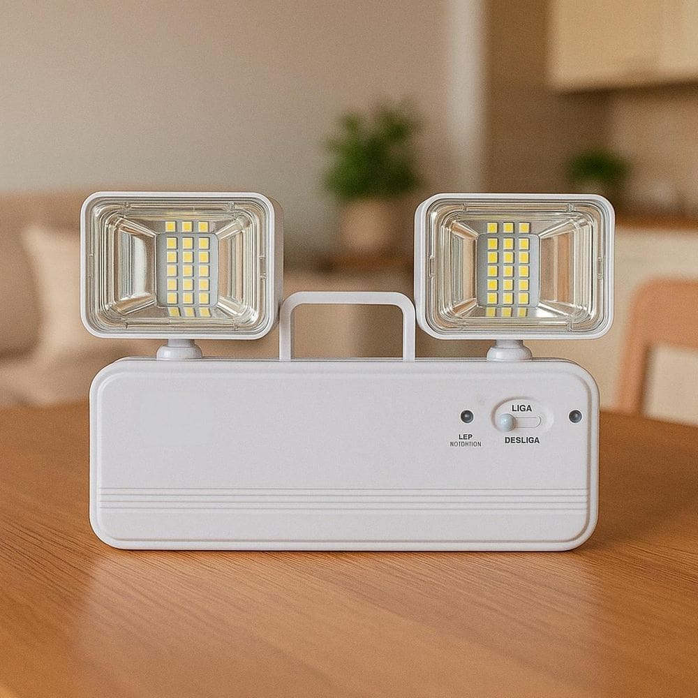 Luminária De Emergência Led Luminosa Externa Interna Bivolt