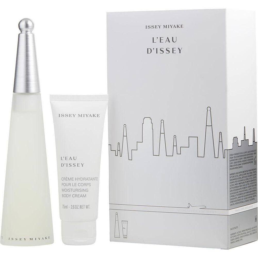 Cx De Presente Feminino L`eau D`issey Issey Miyake Eau De Toilette Spray 100 Ml + Body Cream 76 Ml (travel Offer)
