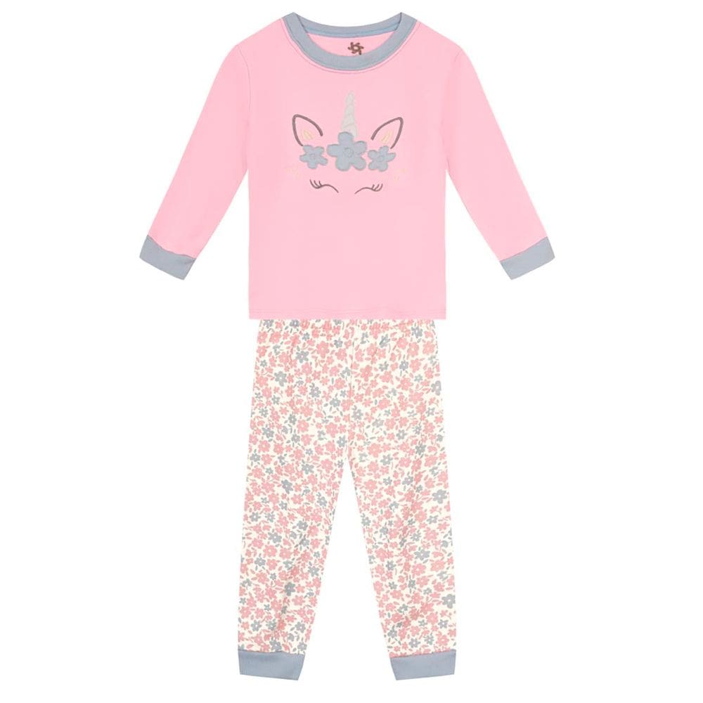 Pijama infantil menina de unicórnio Brandili Rosa